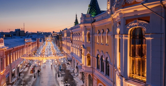 Walking route along Bolshaya Pokrovskaya Street