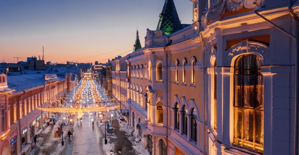 Walking route along Bolshaya Pokrovskaya Street