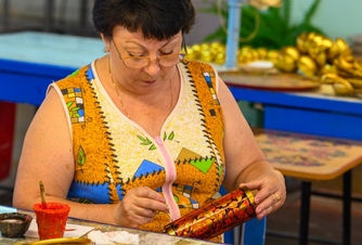 Learn more about Khokhloma Painting at the Khokhloma Painting Workshop