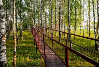 Take a walk along a kind of «aerial path» in the park of the 40th anniversary of Victory