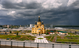 The Strelka and the Alexander Nevsky Cathedral